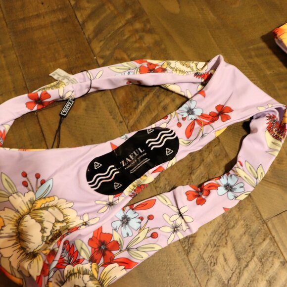 ZAFUL Floral Bikini Set - Mauve, Size Large - Picture 5 of 6